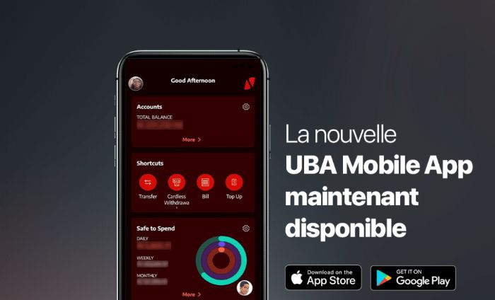 Banque numérique:UBA lance une nouvelle application mobile Banque numérique:UBA lance une nouvelle application mobile