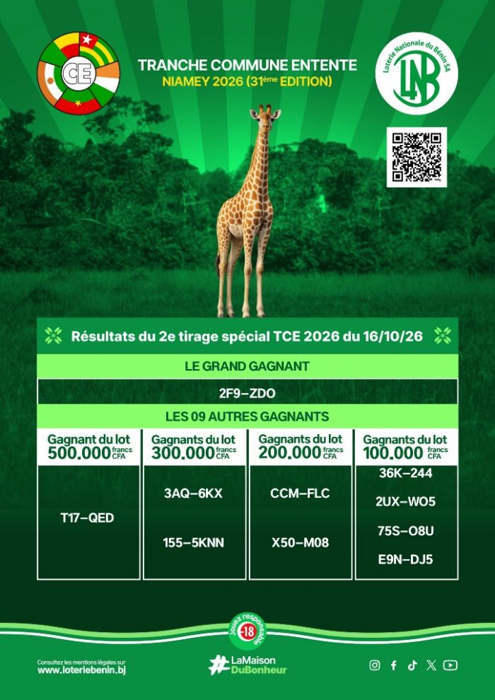2e tirage spécial du TCE 2026 : Dix gagnants et un grand ticket, découvrez si vous êtes le prochain