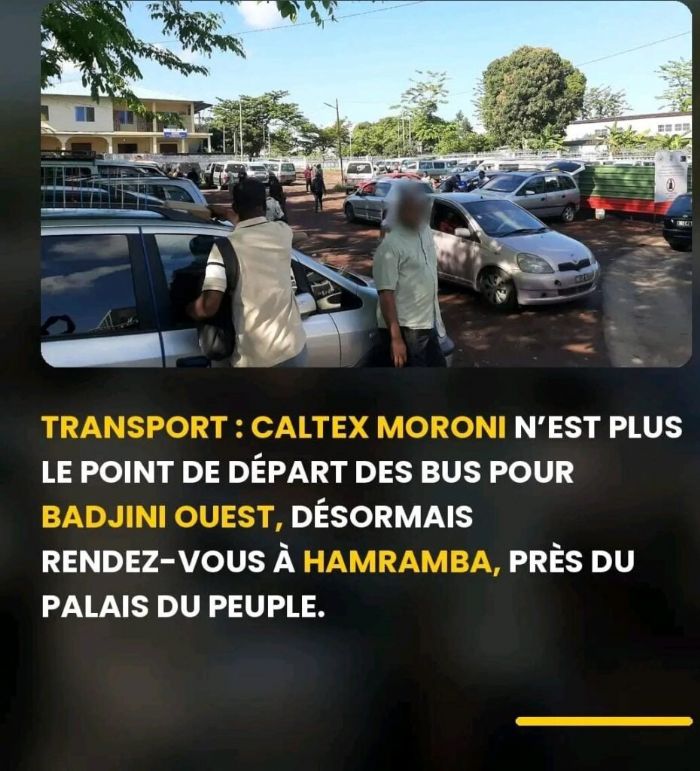 Transport à Moroni : Le départ des bus pour Badjini Ouest transféré à Hamramba.