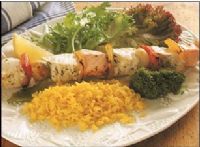 Brochettes de poisson au riz