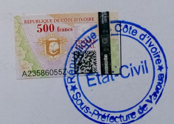Sous-préfecture de Vavoua/ Etat Civil: Les timbres de 500 FCFA vendus à 1500 FCFA | Ivorian.Net: Presse et portail d'Informations générales